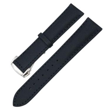 Imagem de DFAMIN Pulseira de relógio de nylon de alta densidade de 19 mm 20 mm 21 mm 22 mm para Omega Planet Ocean Seamaster 300 Speedmaster tecido couro lona relógio pulseira (cor: preto preto redondo,