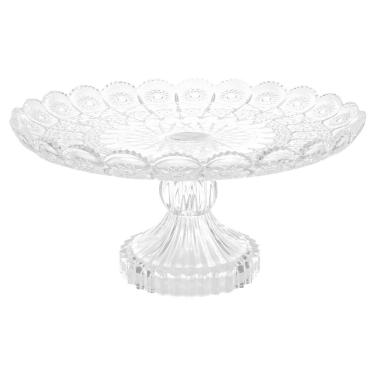 Imagem de Centro de Mesa Fruteira Boleira em Vidro Transparente Bohemia 30cm - City Glass