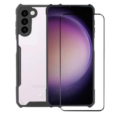 Imagem de Kit Capa Case Capinha Dual Shock X e Pelicula Coverage 5D Pro Preta para Samsung Galaxy S23 Plus - Gshield