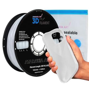 Imagem de Ataraxia Art Filamento de impressora 3D PLA Plus flexível de 1,75 mm, 1 kg (2,2 lb), dureza 89A Shore, inclui bolsa de vácuo V2