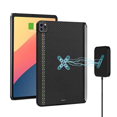 Imagem de PITAKA Capa para iPad Pro de 11 polegadas, capa magnética sem fio para iPad Pro de 11 polegadas 2022/2021, compatível com teclado mágico, suporta carregamento Apple Pencil 2, feito de fibra de aramida
