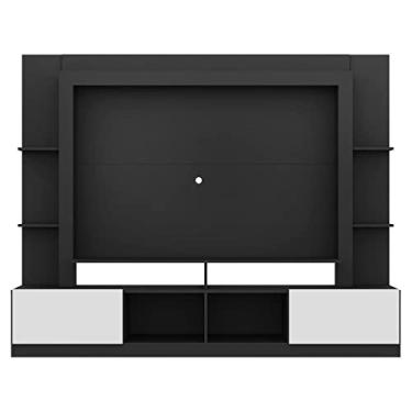 Imagem de Rack Estante com Painel Tv 65" e 2 portas Oslo Multimóveis Preto/branco