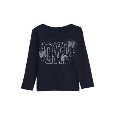Imagem de GAP Baby-Girls Brannan's Favorites Logo Long Sleeve Tee T-Shirt Blue Galaxy Logo 2YRS