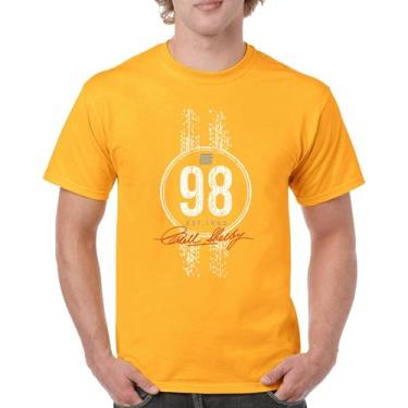 Imagem de Camiseta masculina Shelby 98 American Muscle Car Legendary Mustang Cobra GT500 Carroll Performance Powered by Ford, Amarelo, 3G