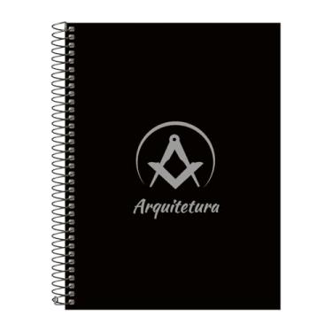 Imagem de Caderno Universitário Espiral 15 Matérias Profissões Arquitetura (Preto e Prata)