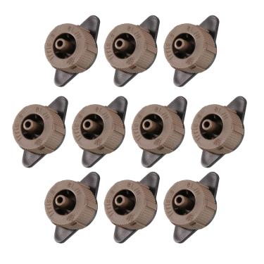 Imagem de METALLIXITY Gotejador de compensação de pressão, (2 galões por hora) 15 peças, emissores de gotejamento de irrigação de plástico - para regar plantas de gramado de jardim, marrom preto