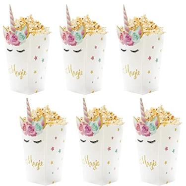 Imagem de MOHLX 24Pcs Unicorn Birthday Party Supplies Unicorn Popcorn Box Snack Treat Box Candy Cookie Container For Baby Shower, Bridal Shower, Unicorn Theme Party Favors Decoration