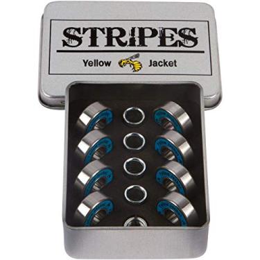 Imagem de Yellow Jacket rolamentos premium para skate, rolamentos Pro Longboard, 608, ABEC 9, arruelas e espaçadores, azul bomber (pacote com 8)