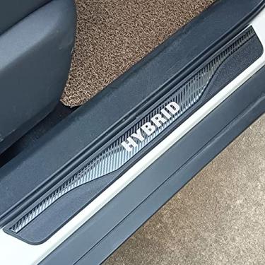 Imagem de FEOYDS Kit de protetor de soleira de porta inoxidável para Honda Accord Hybrid 2024 Acessório interior (texto híbrido de carbono)