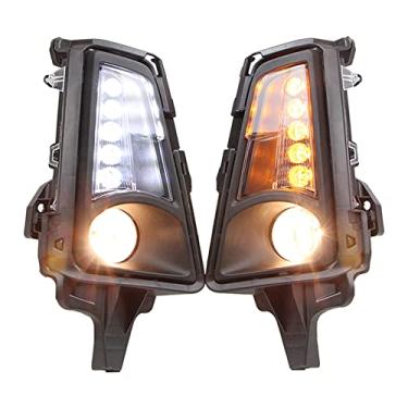 Imagem de Dreamseek Conjunto de luz de neblina de LED DRL para Toyota Hiace Commuter GL H300 2019 2020 2021 2022 Luz diurna dianteira com seta sequencial dinâmico e chicote de relé com interruptor