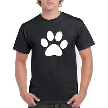 Imagem de BAFlo Camiseta unissex com estampa de pegada de urso fofa com manga curta, Preto, 3G