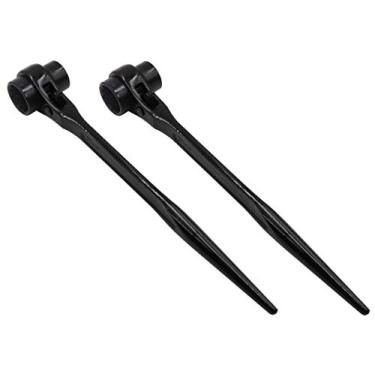 Imagem de LBY Pacote com 2 chaves rápidas de andaime hexagonal, chave catraca de 24 mm/27 mm, chave de catraca de catraca, chave de andaime de catraca de extremidade dupla, cauda pontiaguda preta