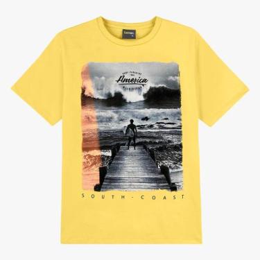 Imagem de Camiseta Teen Lemon Em Algodão Estampa Surfista Amarela