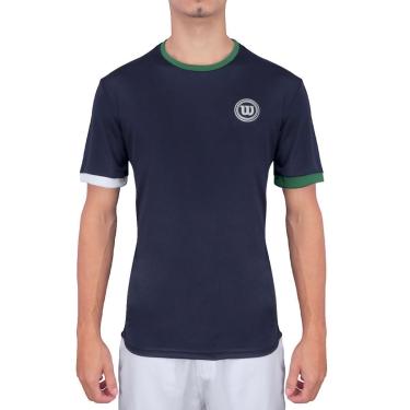 Imagem de Camiseta Wilson Tour Line Marinho e Verde-Masculino
