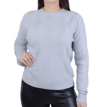 Imagem de Blusa Feminina Facinelli Tricot Cinza Claro - 651057