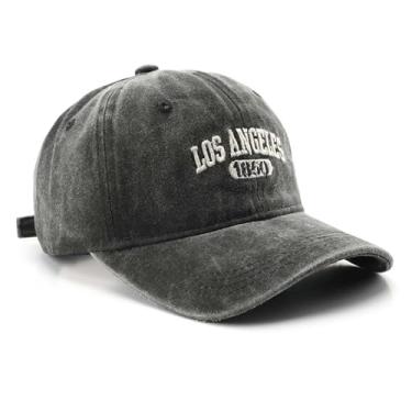 Imagem de Boné de beisebol de algodão vintage Los Angeles boné unissex para pai chapéu de sol para homens e mulheres, Preto, M-G