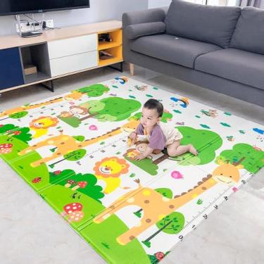 Imagem de Tapete de Atividades Bebê Grande 1,90X1,50cm Infantil Dobrável, Dupla Face, Educativo, Emborrachado Antiderrapante, Tapete Tatame Infantil de Proteção, Fácil de Transportar e Guardar Util em Quarto Sala