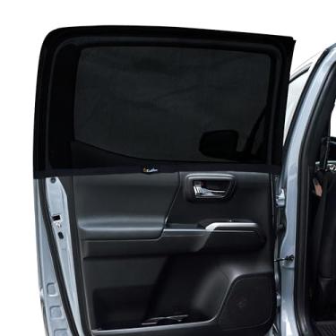 Imagem de EcoNour Pacote com 2 telas de janela de carro compatíveis com Toyota Tacoma | Protetor solar com 100% UV e proteção contra mosquitos | Capas de janela traseira de bebê de malha respirável para