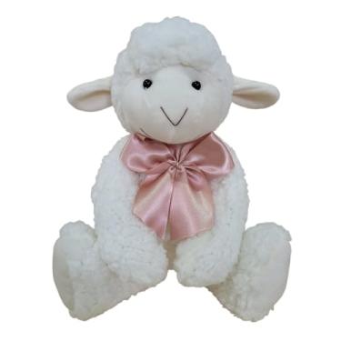 Imagem de Ovelha De Pelúcia Nilobaby Fofura E Conforto Em 34cm (Laço Rose)