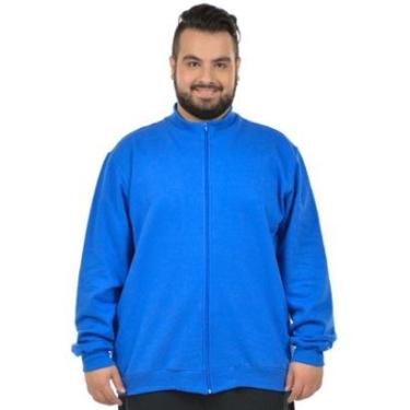 Imagem de Jaqueta moletom flanelado básica plus size masculina fenomenal Verde militar 50-Unissex