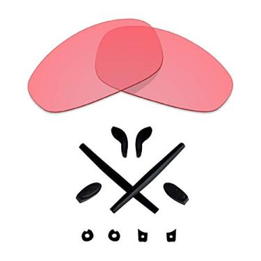 Imagem de Lentes de reposição e kits de borracha Mryok para óculos de sol Oakley Juliet – Opções, Hd Pink No Polarized Lenses & Black Rubber Kits, One Size