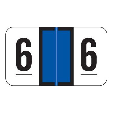 Imagem de Doctor Stuff - File Folder Labels, Number 6, TRACO Match - TRNM Series Chart Stickers, Dark Blue/Black, 15/16" x 1-5/8", #6, 500/Roll