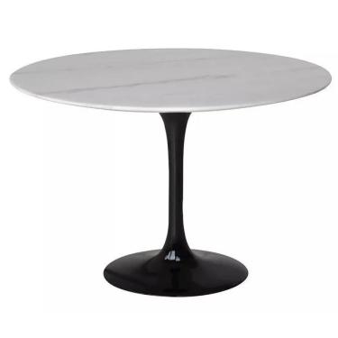 Imagem de Mesa de Jantar Tulipa Saarinen Redonda 150 cm Mármore Branco Extra