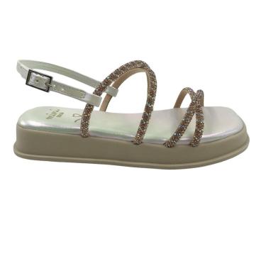 Imagem de Sandália Mini Sua Cia Flatform com Brilho Furta-cor 51911-Feminino