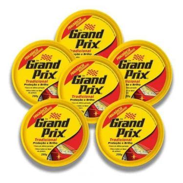 Imagem de 6un Cera Automotiva Pasta Grand Prix Proteção e Brilho Tradicional 200