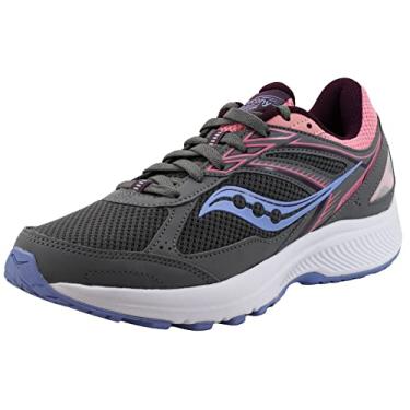 Imagem de Saucony Tênis de corrida feminino Cohesion 14 Road, Cinza/Rosa/Azul, 40