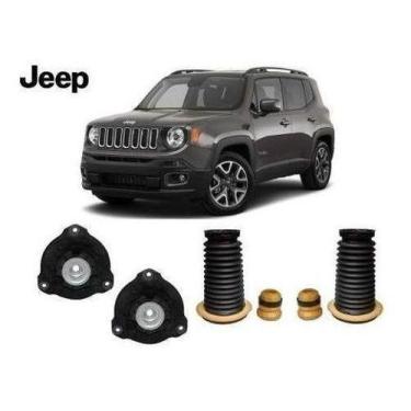 Imagem de 2 Kit Coxim Batente Coifa Dianteiro Jeep Renegade 2015 2016 2017 - Aut
