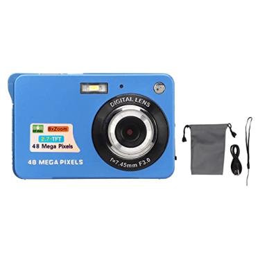 Imagem de Câmera Fotográfica de Bolso Câmera Digital 4K 48MP 2.7in LCD Display 8x Zoom Anti Shake Vlogging Câmera para Fotografia Fotografia Contínua (Azul)