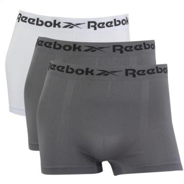 Imagem de Kit 3 Cuecas Boxer Masculina Reebok Classic Microfibra Lisa, 1branco, 