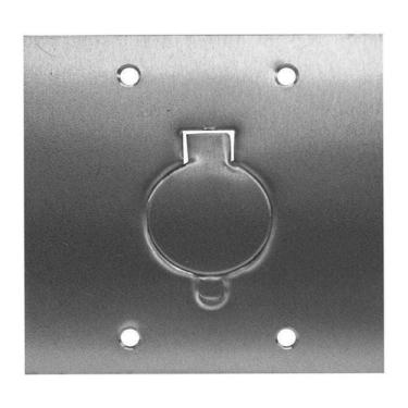 Imagem de Placa Piso Inox 4x4 Redonda Nova Stamplac, Espelhado