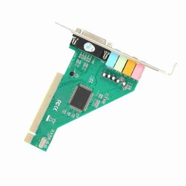 Imagem de Placa de Som PCI Canal 4.1 para Computador Desktop Com Chip CMI8738, Estéreo Surround, 120dB SNR, Interface PCI, Biblioteca de Som DLS, 4 Canais, Reprodução Full Duplex, Gravação