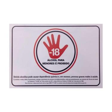Imagem de Placa Sinalização Álcool Proibido Menor 18 Anos - Ps103 F5E - Pacific