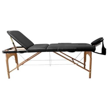 Imagem de Maca Portátil Junior Preto 250kg 60cm GOLDLIFE c/capa