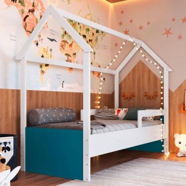 Imagem de Cama Infantil Montessoriana Soninho Branco/Azul - Panorama Móveis, Azu