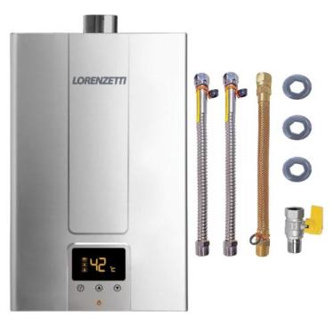 Imagem de Aquecedor De Água A Gás Lz 1600 Dei Glp Lorenzetti E Kit Instalação