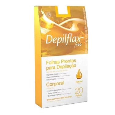 Imagem de Folhas Prontas Corporais Depilação Cera Depilflax Natural 20 Unid.