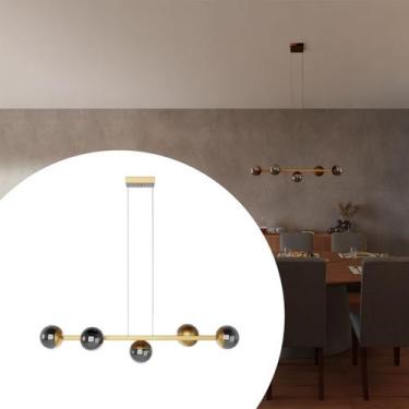 Imagem de Pendente Lustre Luminária de Teto Jabuticaba Com 5 Globos Vidro 10cm -