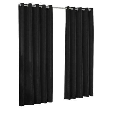 Imagem de Cortina para Sala e Quarto 4m X 2,50m - Jacquard  - ADMIRARE, Preta