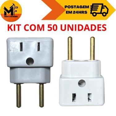 Imagem de Kit 50 Adaptador de Tomada Multiuso Plug Bob Esponja T benjamin 10/20 