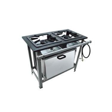 Imagem de Fogão 2 Bocas c/ Forno 40x40 Super Luxo Aço 430 Alta Pressão P 6,5 Met