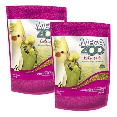 Imagem de 2 Ração Extrusada Calopsita E Periquito Pm13 900g - Megazoo