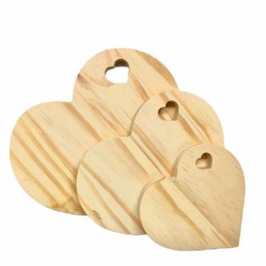 Imagem de Kit 3 Tabuas de pinus coração - SMD