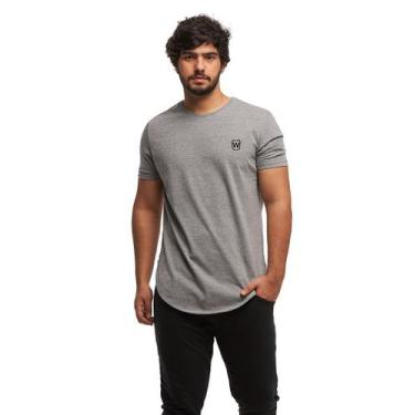 Imagem de Camiseta masculina plus size longline oversized swag manga curta wooks