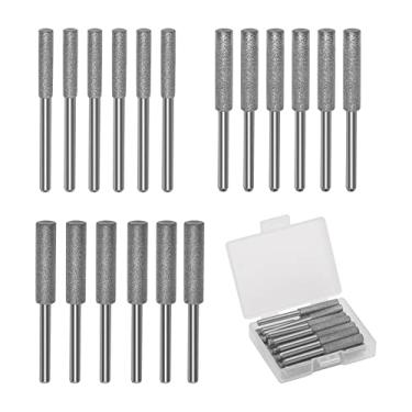 Imagem de Afiador de motosserra de diamante, 18 peças, afiador de diamante em 3 tamanhos, afiador de motosserra de diamante, ferramenta de polimento para motosserra elétrica, entalhes em pedra, joias (4 mm, 4,8