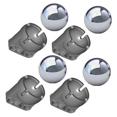 Imagem de Minizfigs LME 3 Technical EV3 Set Pivot Ball and Caster for Kids - Educational, Steel Ball, Direct Replacement, 4 Sets, 8 Pieces - Pack #3 | Compatible with 2000702, Robotics, Boost, Creator, MOC