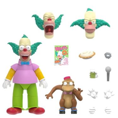 Imagem de Ultimates Os Simpsons Krusty O Palhaço - Boneco dos Simpsons de 18 cm com acessórios colecionáveis de programas de TV clássicos e brinquedos retrô